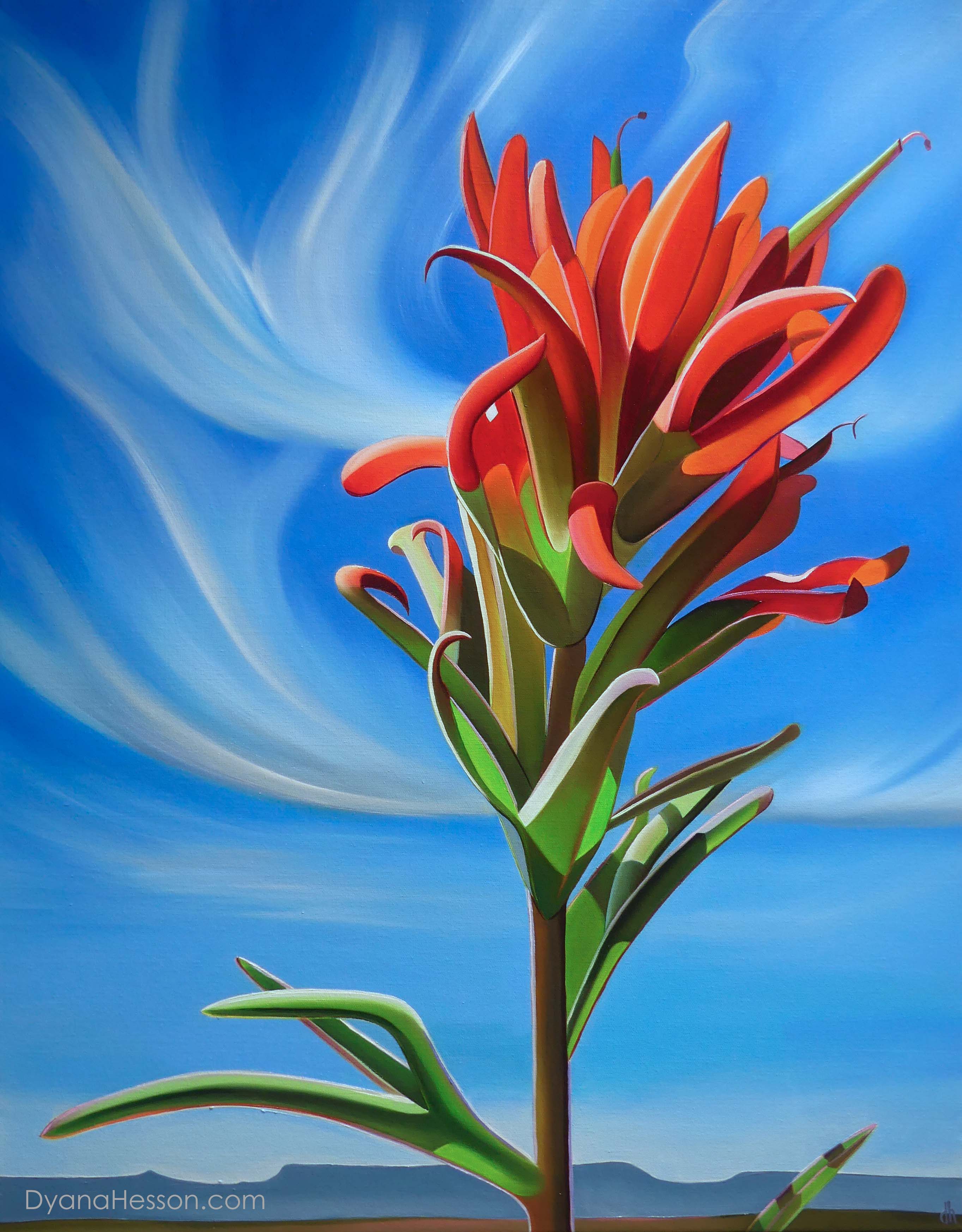 Paint the Sky, Indian Paintbrush and Sky, Sedona, AZ