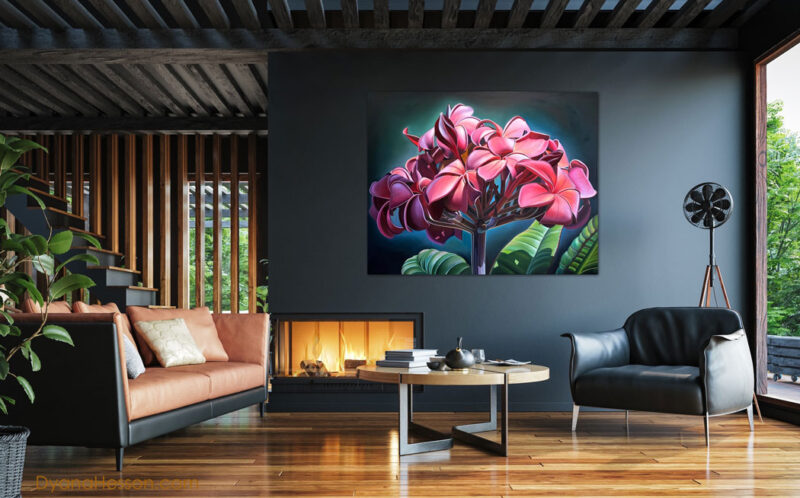 Sunday - Red Plumeria at the Old Church, Puako, HI RECENTLY SOLD - Image 2