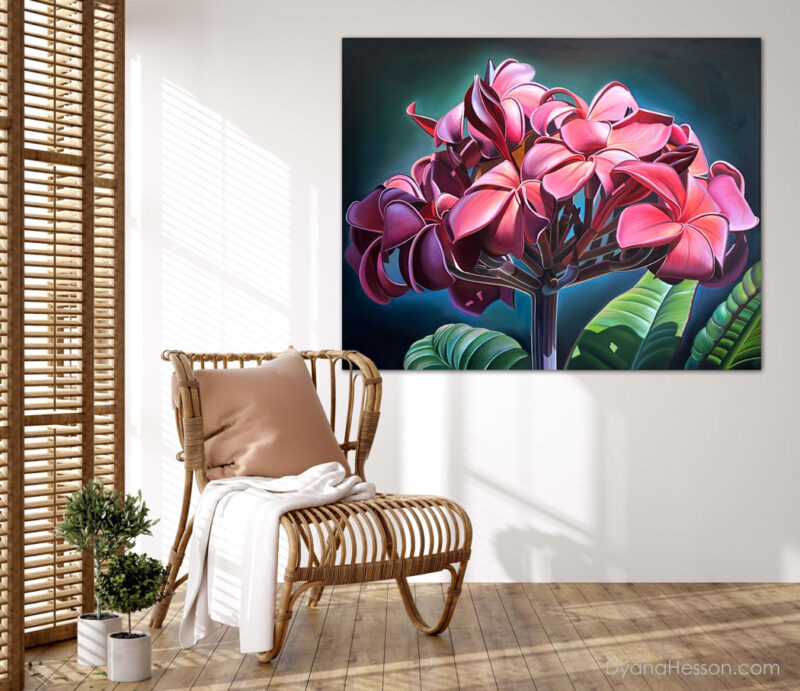 Sunday - Red Plumeria at the Old Church, Puako, HI RECENTLY SOLD - Image 3