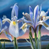 Blue as the Skies Above - Wild Irises, Mormon Lake and San Francisco Peaks, AZ  RECENTLY SOLD - Image 2