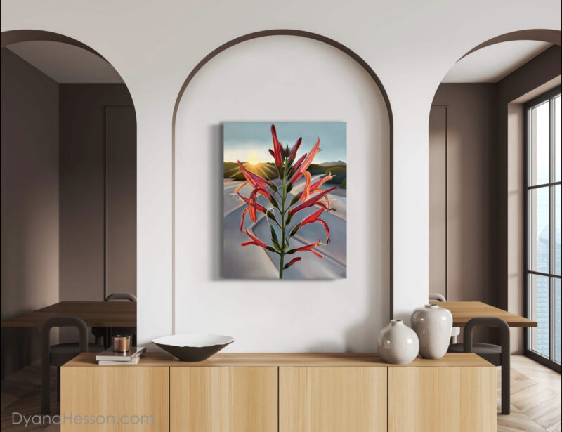 Awash with Color - Chuparosa Blooms at Sunset, Near Red Mountian RECENTLY SOLD - Image 2