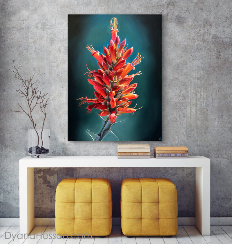 Lit - Ocotillo and Chrysocolla, Spanish Ruins, AZ RECENTLY SOLD