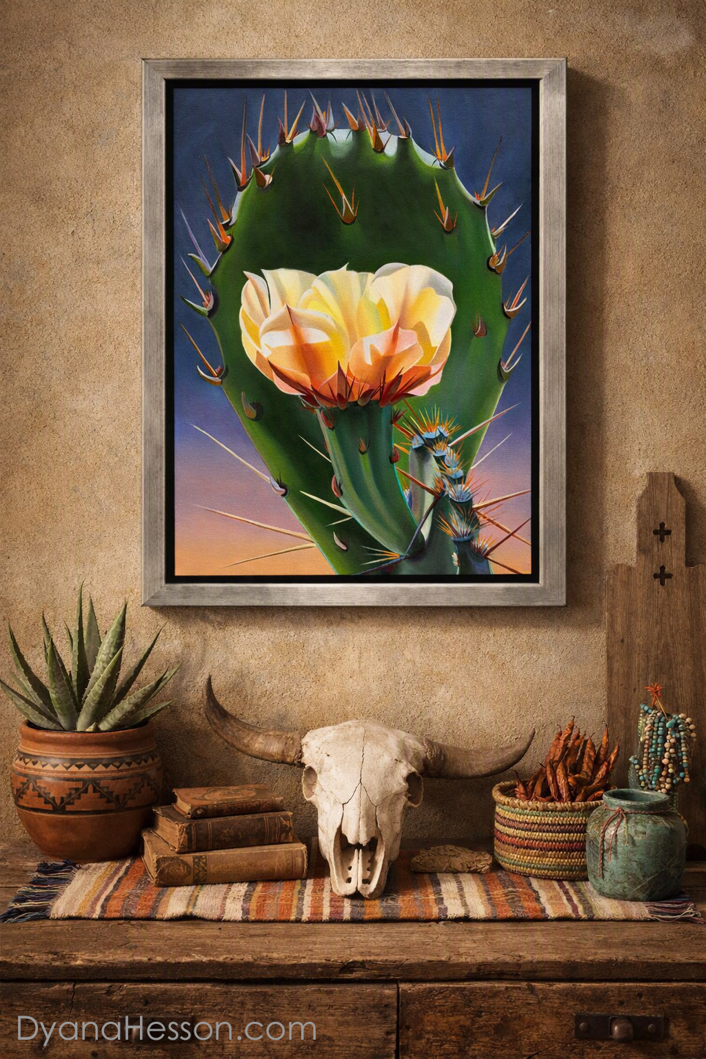 Hilltop Halo - Opuntia and Pad, Spanish Ruins, AZ